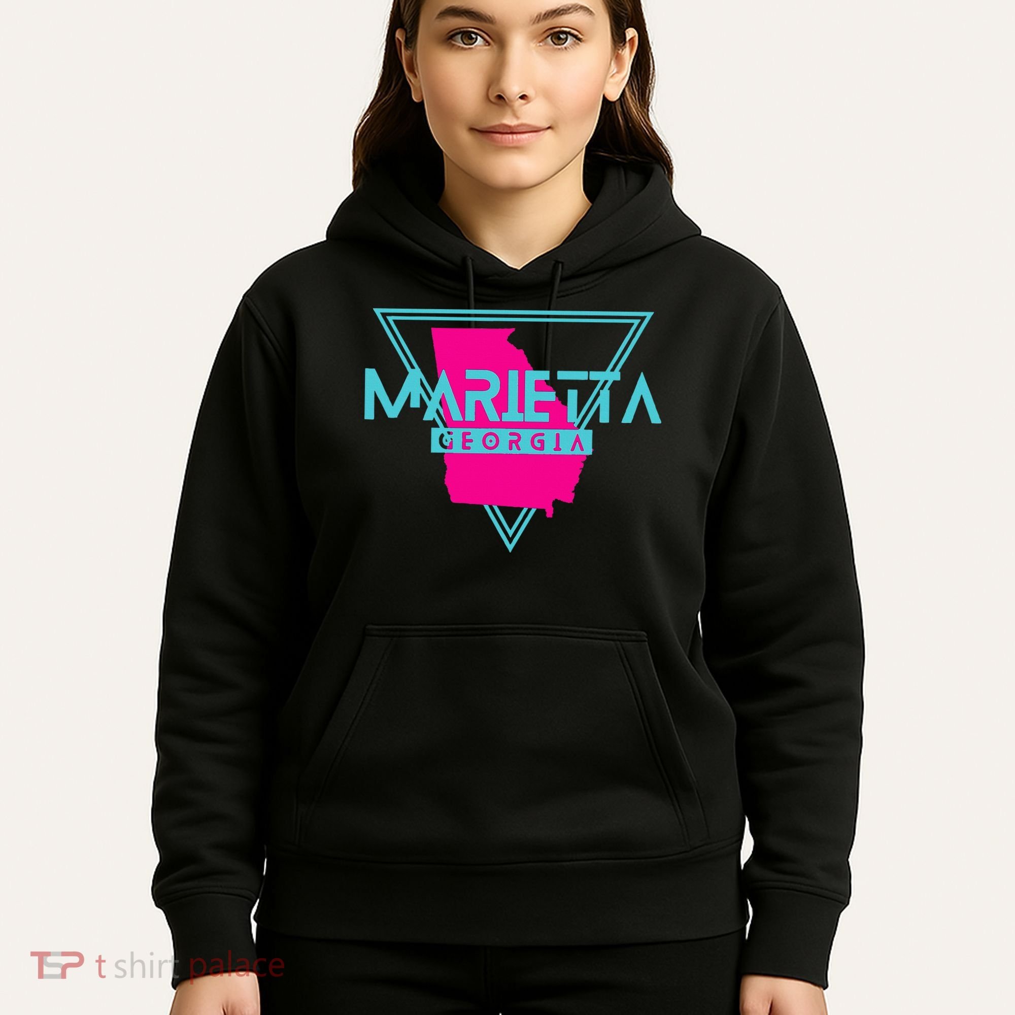 Marietta Georgia Souvenir Ga Retro Triangle Hoodie