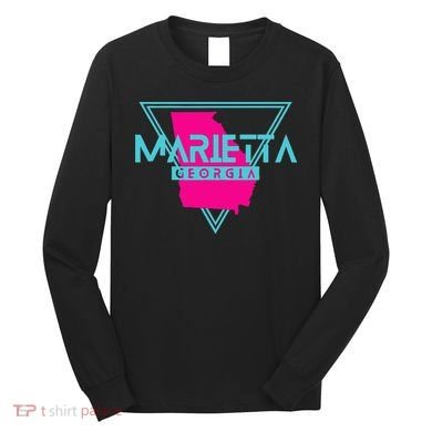 Marietta Georgia Souvenir Ga Retro Triangle Long Sleeve Shirt