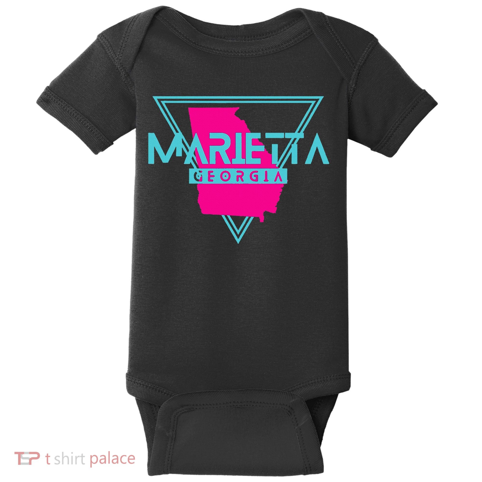 Marietta Georgia Souvenir Ga Retro Triangle Baby Bodysuit