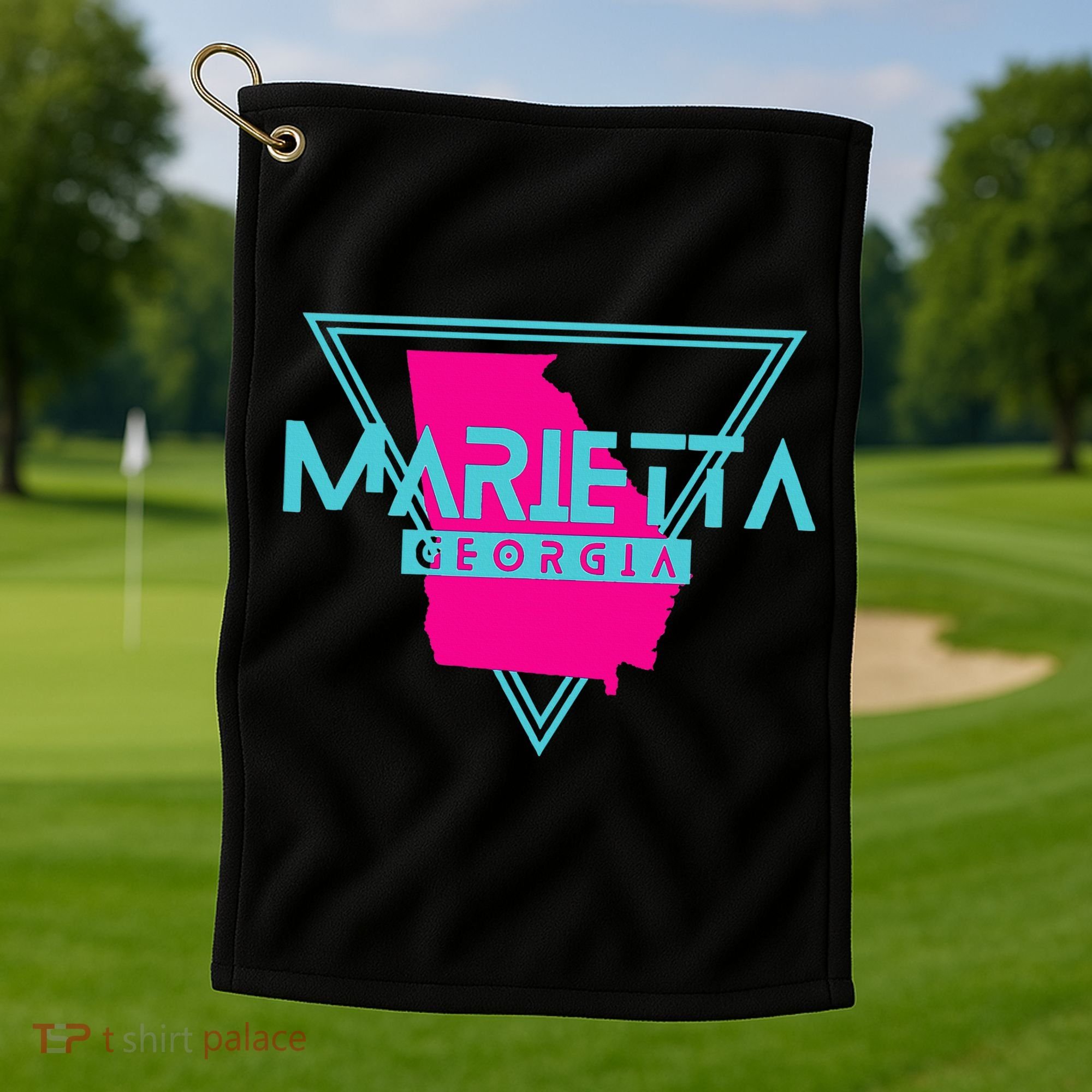 Marietta Georgia Souvenir Ga Retro Triangle Golf Towel