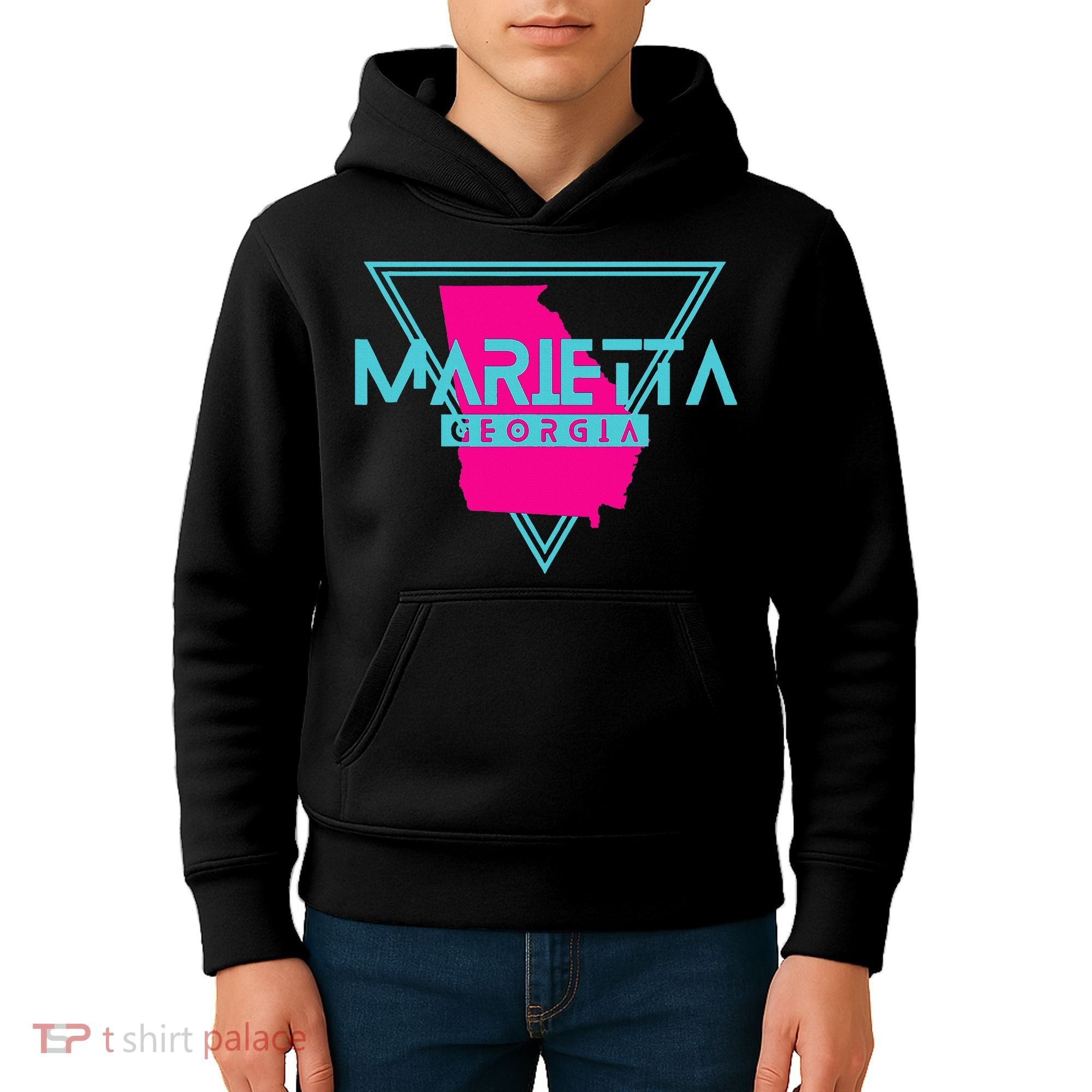 Marietta Georgia Souvenir Ga Retro Triangle Kids Hoodie