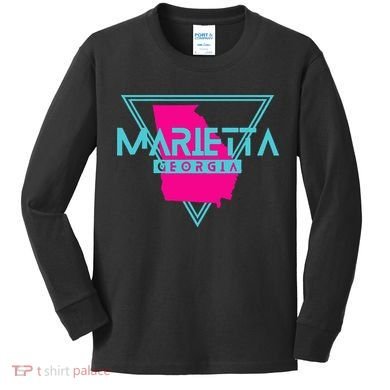 Marietta Georgia Souvenir Ga Retro Triangle Kids Long Sleeve Shirt