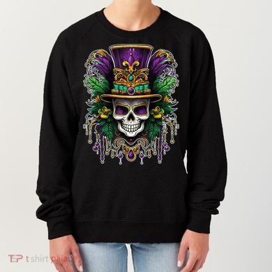 Mardi Gras Sugar Skull Party Women's Sweatshirt