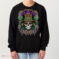 Mardi Gras Sugar Skull Party Women's Sweatshirt thumb 0