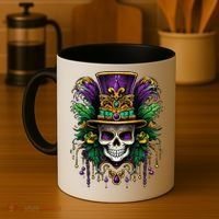 Mardi Gras Sugar Skull Party Coffee Mug thumb 4