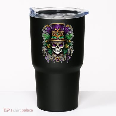 Mardi Gras Sugar Skull Party Tumbler