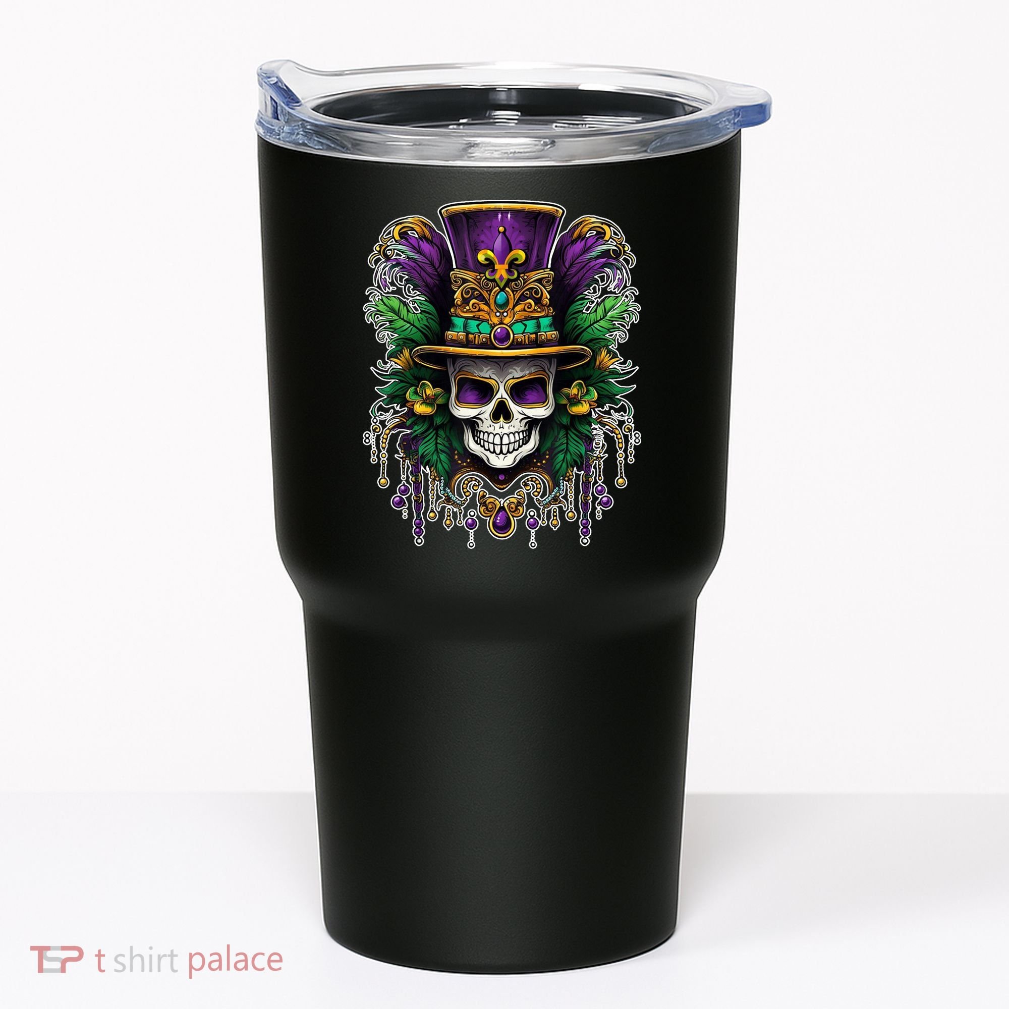 Mardi Gras Sugar Skull Party Tumbler