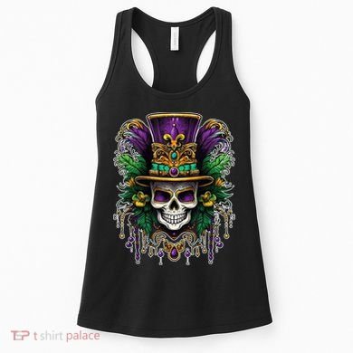 Mardi Gras Sugar Skull Party Women's Tank Top