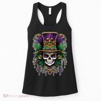 Mardi Gras Sugar Skull Party Women's Tank Top thumb 0