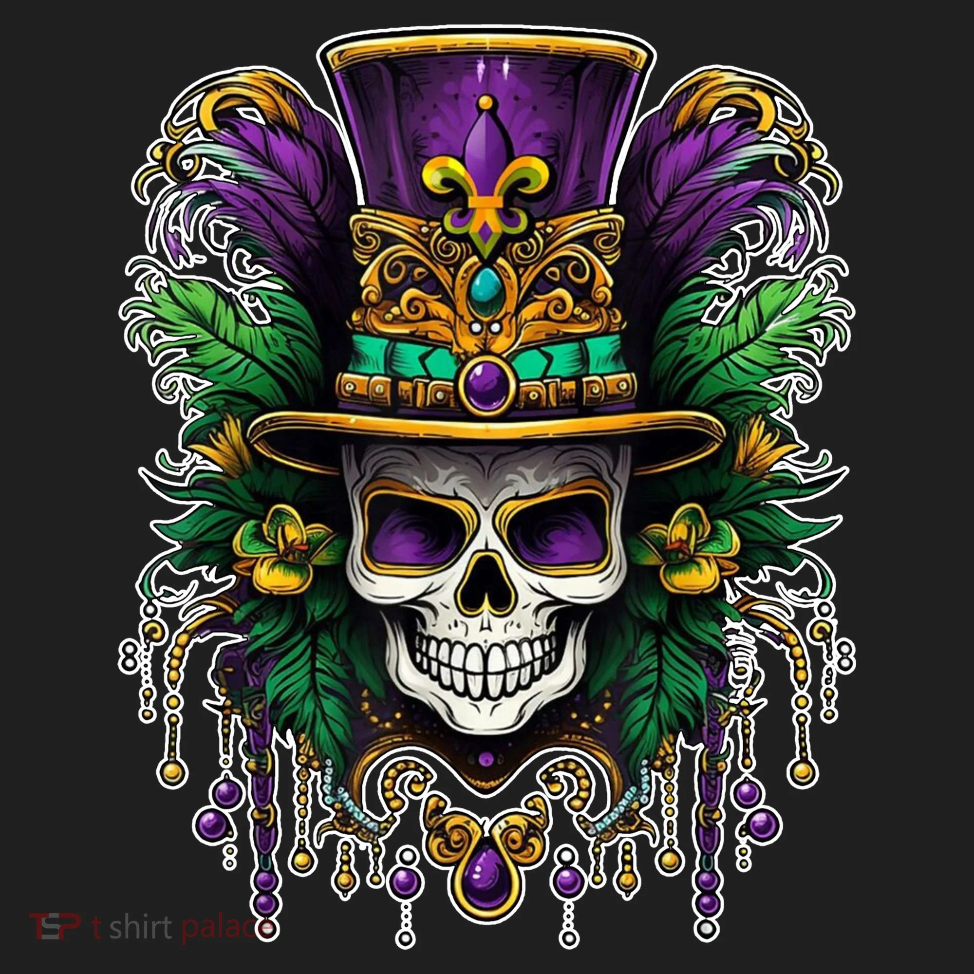 Mardi Gras Sugar Skull Party Hat