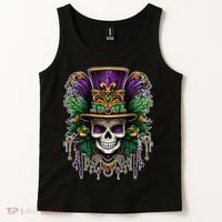 Mardi Gras Sugar Skull Party Tank Top thumb 2