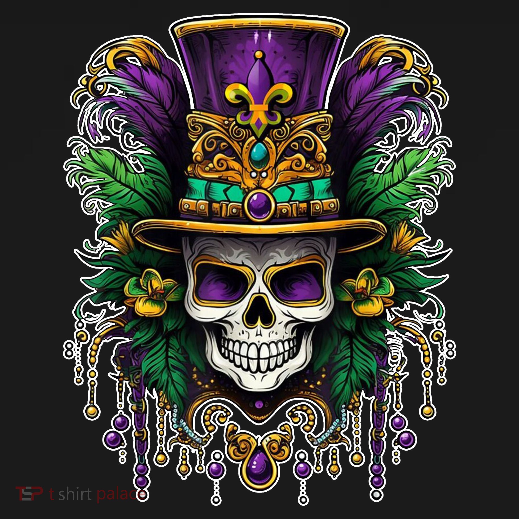 Mardi Gras Sugar Skull Party Tank Top