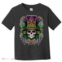 Mardi Gras Sugar Skull Party Toddler T-Shirt thumb 0