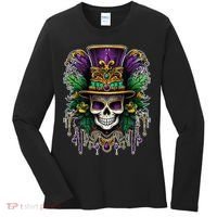 Mardi Gras Sugar Skull Party Women's Long Sleeve Shirt thumb 0