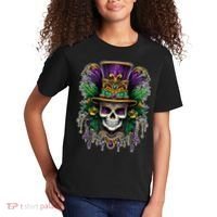 Mardi Gras Sugar Skull Party Kids T-Shirt thumb 2