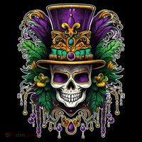 Mardi Gras Sugar Skull Party Tote Bag thumb 4
