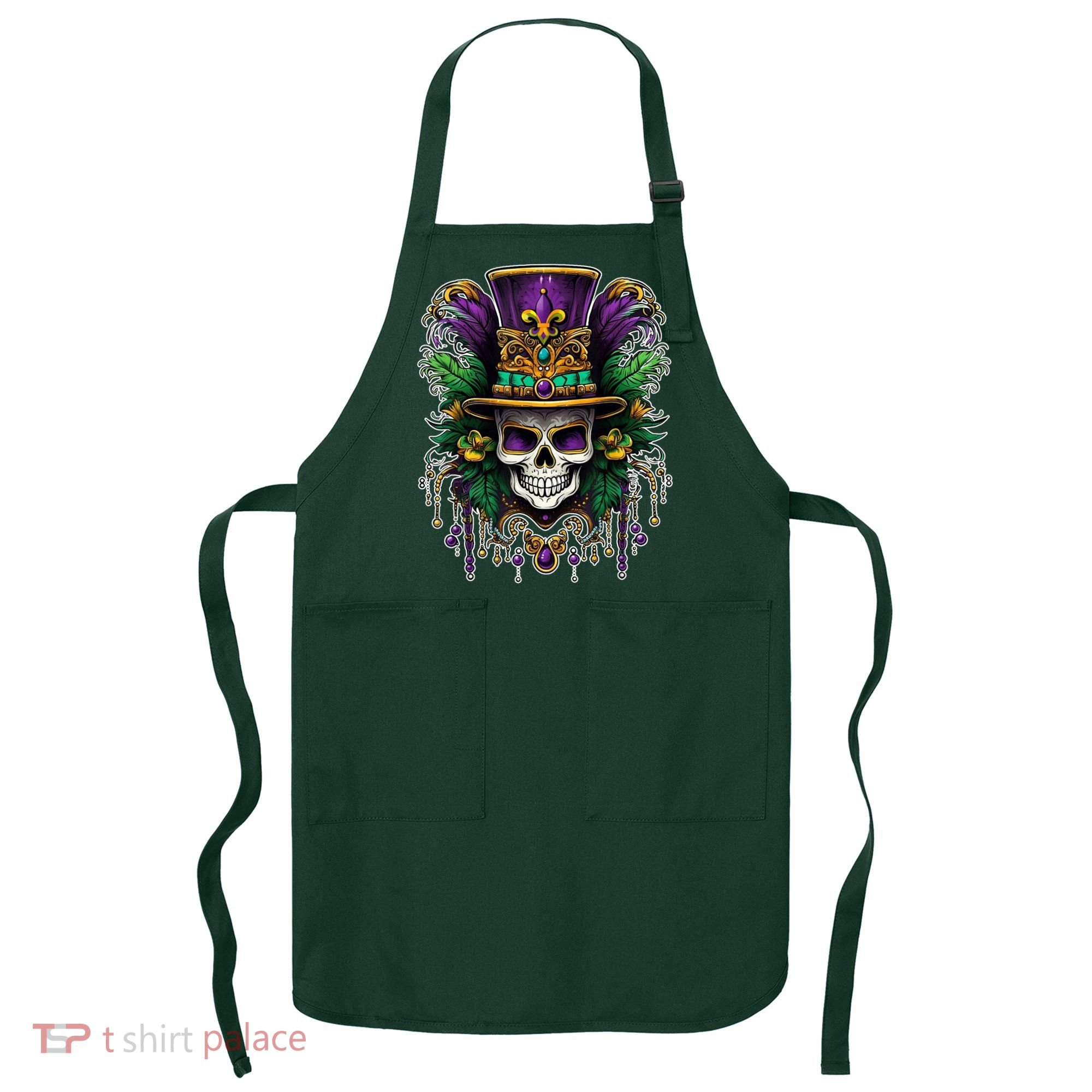 Mardi Gras Sugar Skull Party Apron