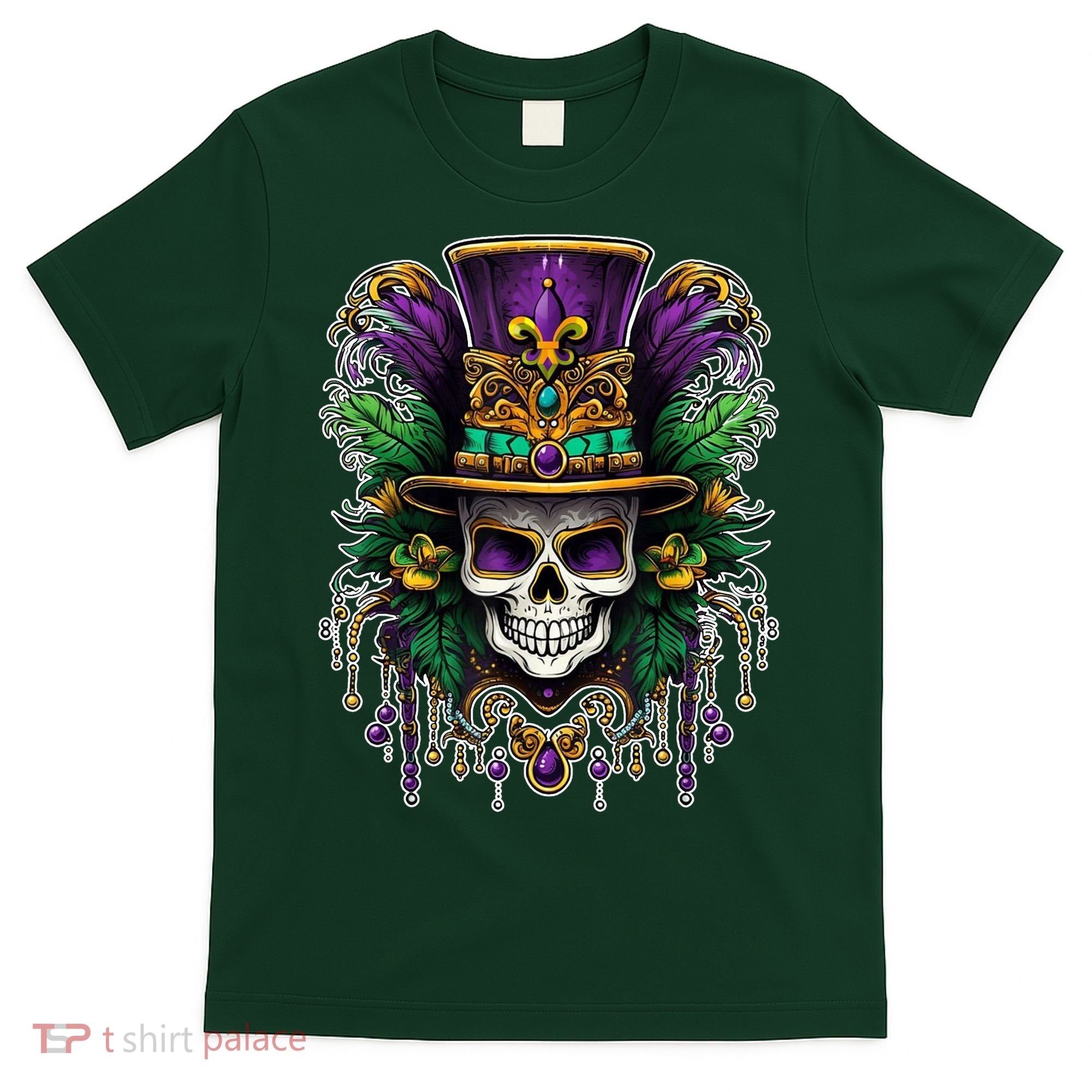 Mardi Gras Sugar Skull Party T-Shirt