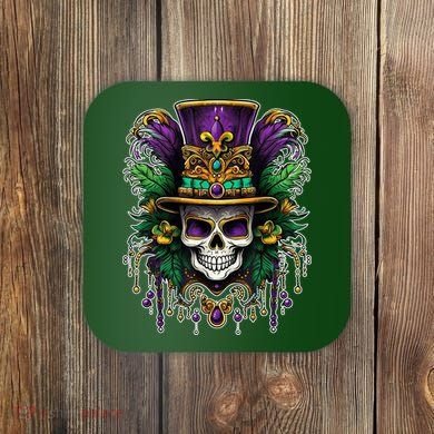 Mardi Gras Sugar Skull Party Coaster