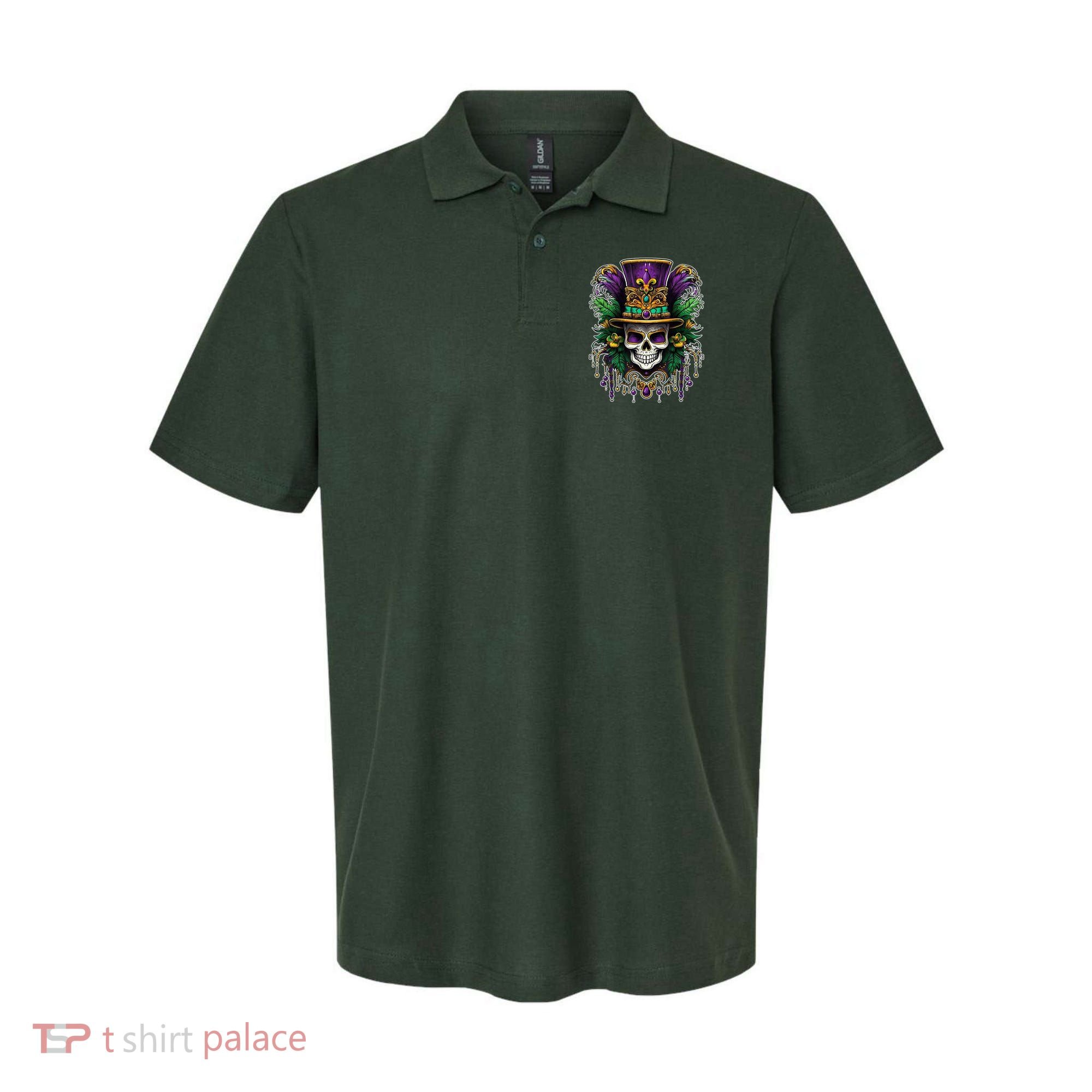 Mardi Gras Sugar Skull Party Polo
