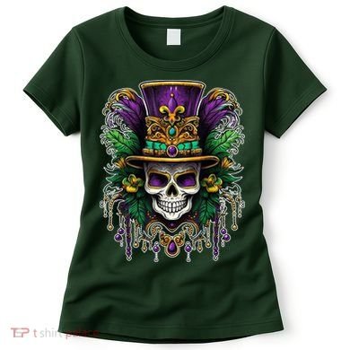 Mardi Gras Sugar Skull Party Women's T-Shirt