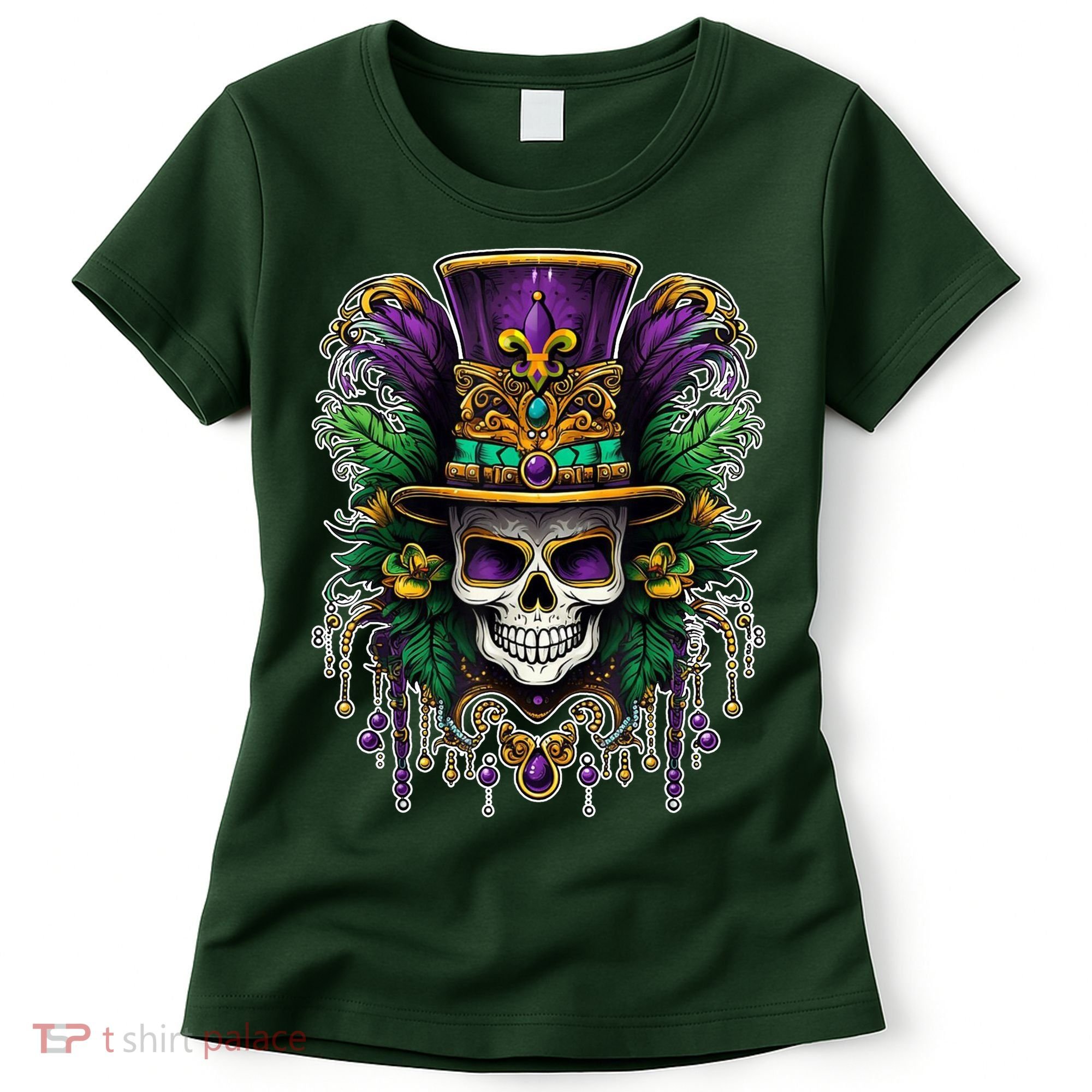 Mardi Gras Sugar Skull Party Women's T-Shirt