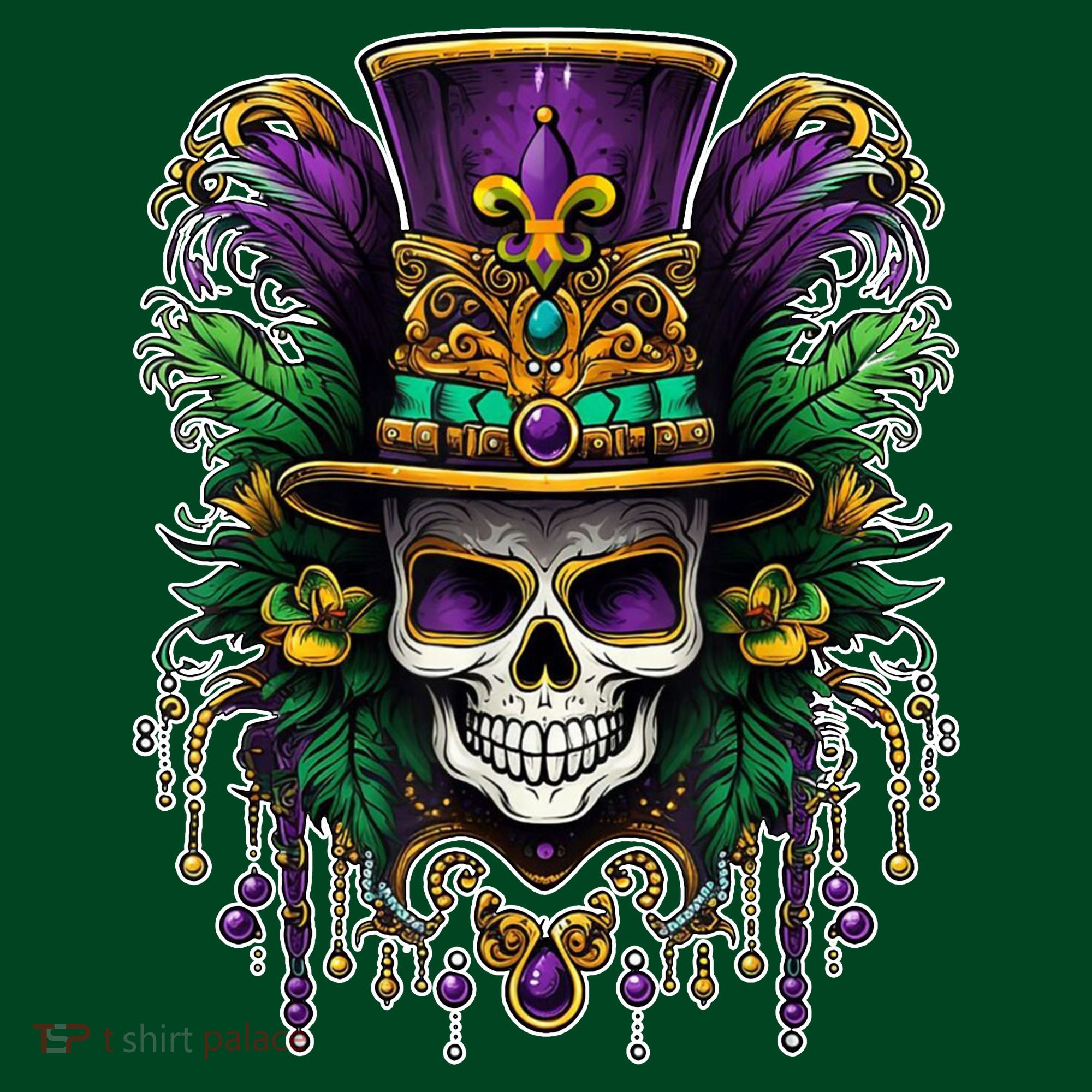 Mardi Gras Sugar Skull Party Women's T-Shirt
