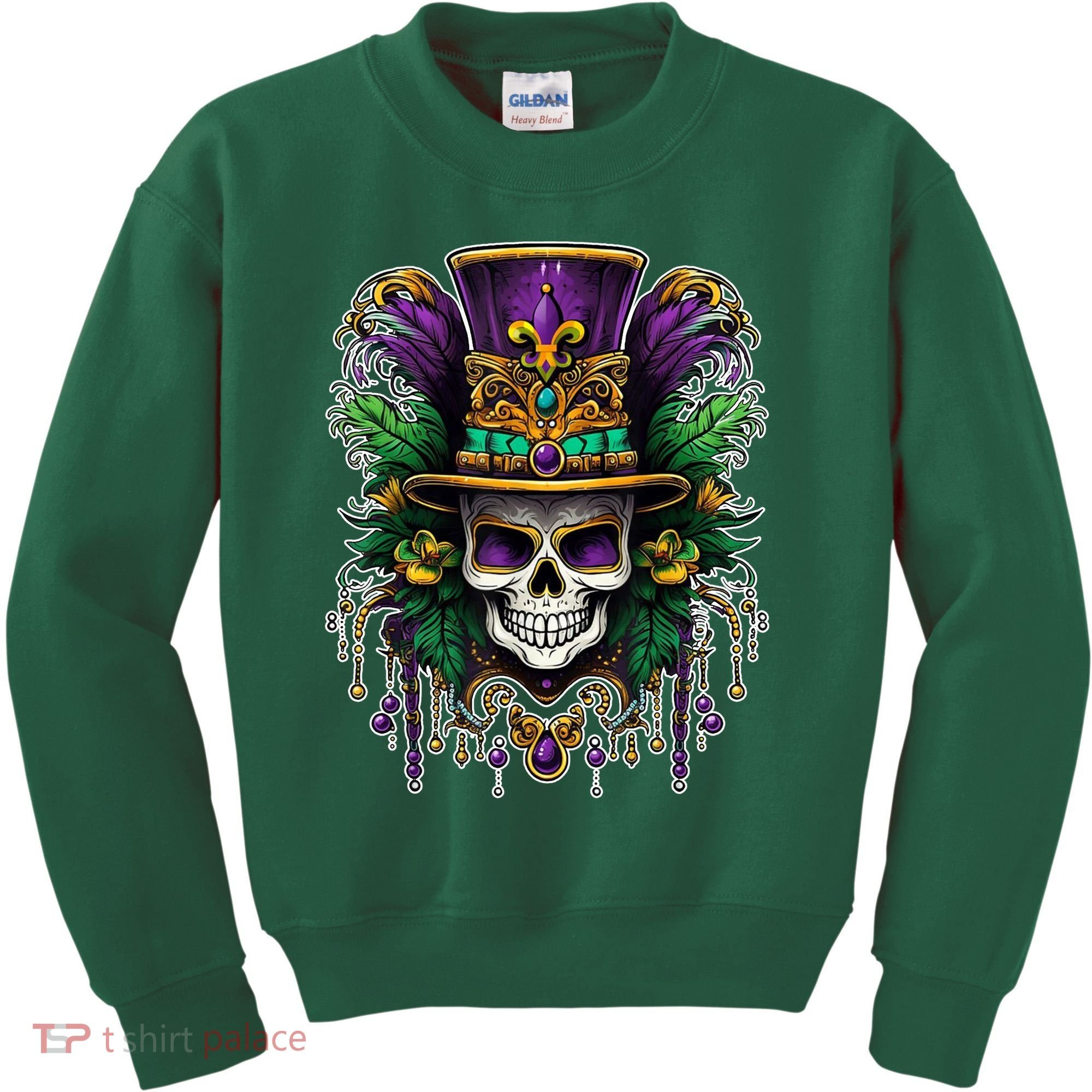 Mardi Gras Sugar Skull Party Kids Sweatshirt