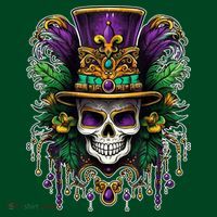Mardi Gras Sugar Skull Party Kids Sweatshirt thumb 2