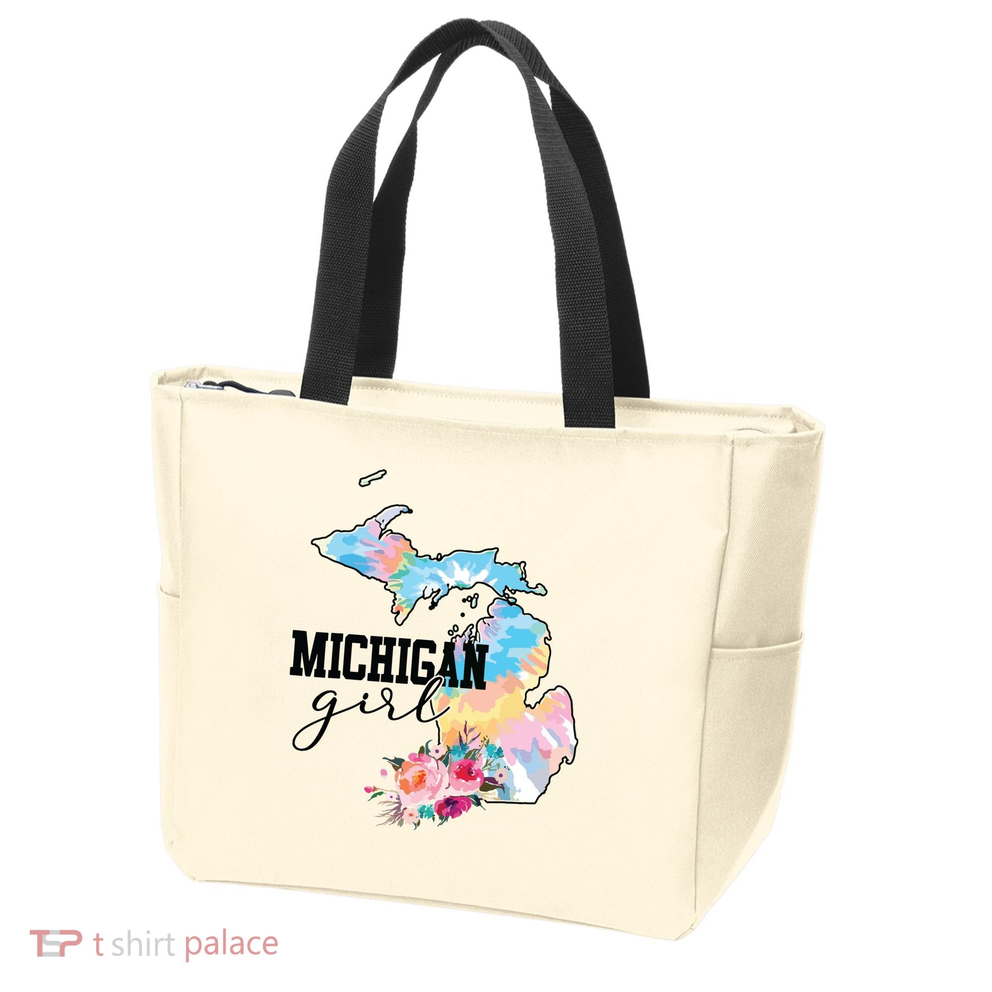 Michigan Girl Tie Dye State Michigan Lovers Tote Bag
