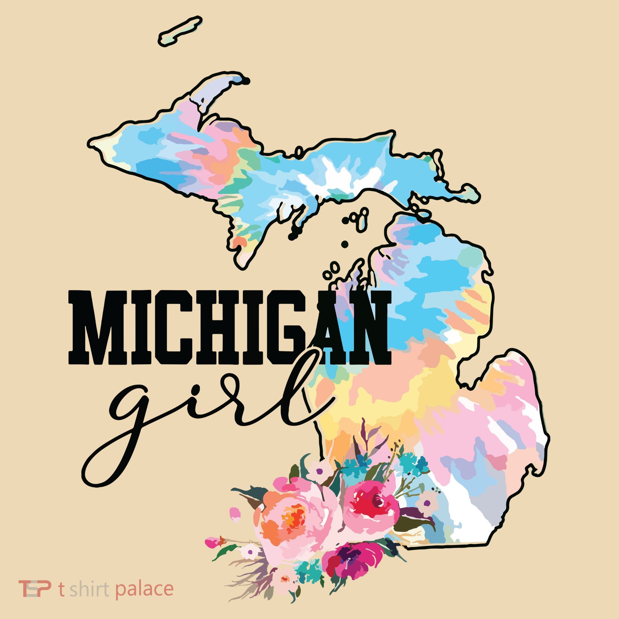 Michigan Girl Tie Dye State Michigan Lovers Tote Bag