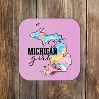 Michigan Girl Tie Dye State Michigan Lovers Coaster thumb 0