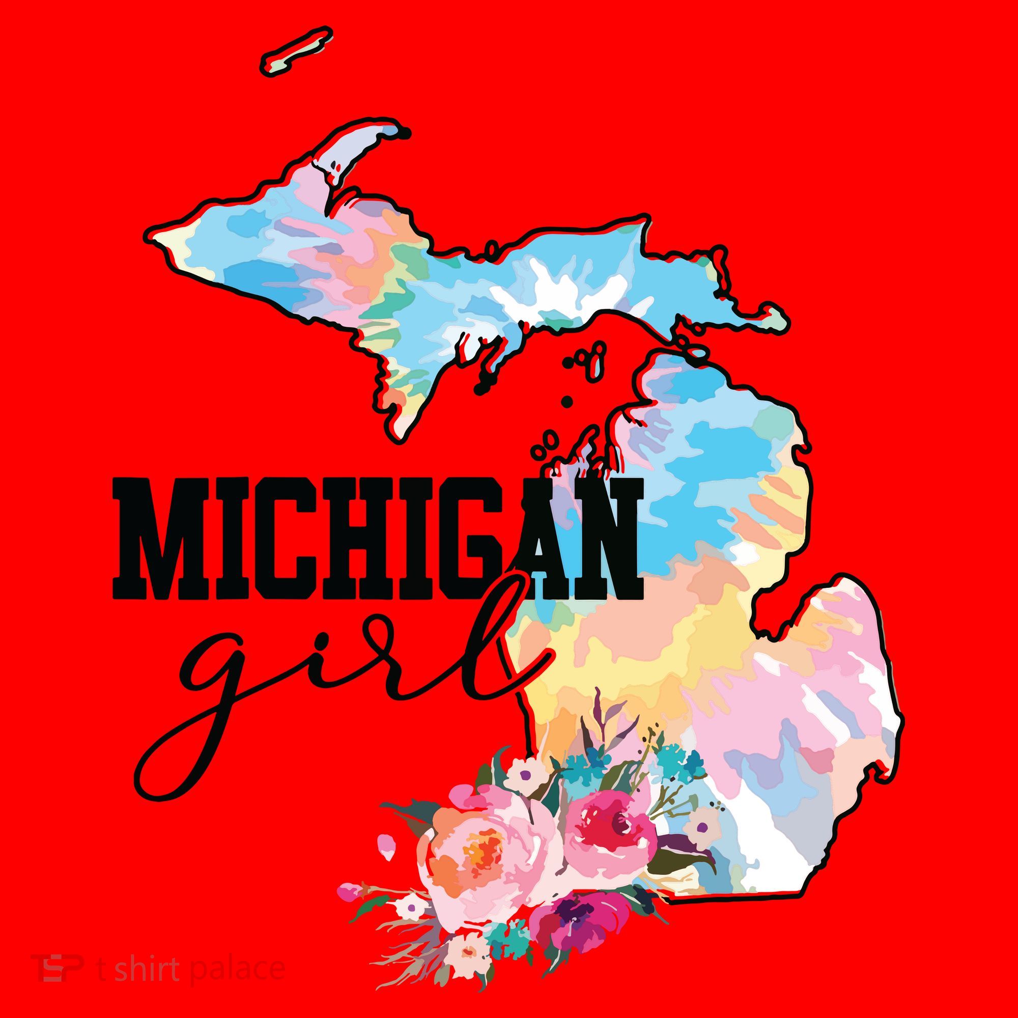 Michigan Girl Tie Dye State Michigan Lovers Santa Hat