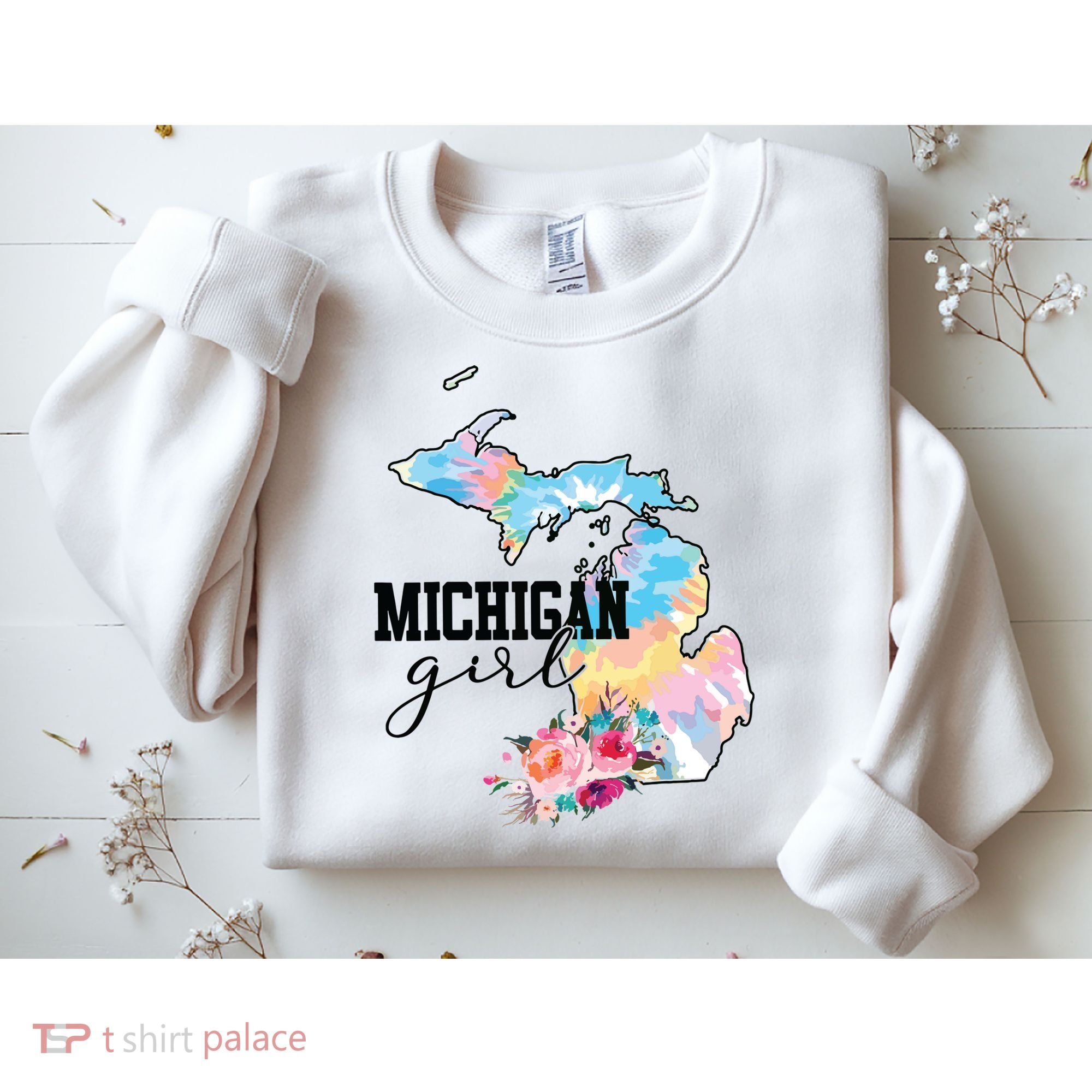 Michigan Girl Tie Dye State Michigan Lovers Sweatshirt