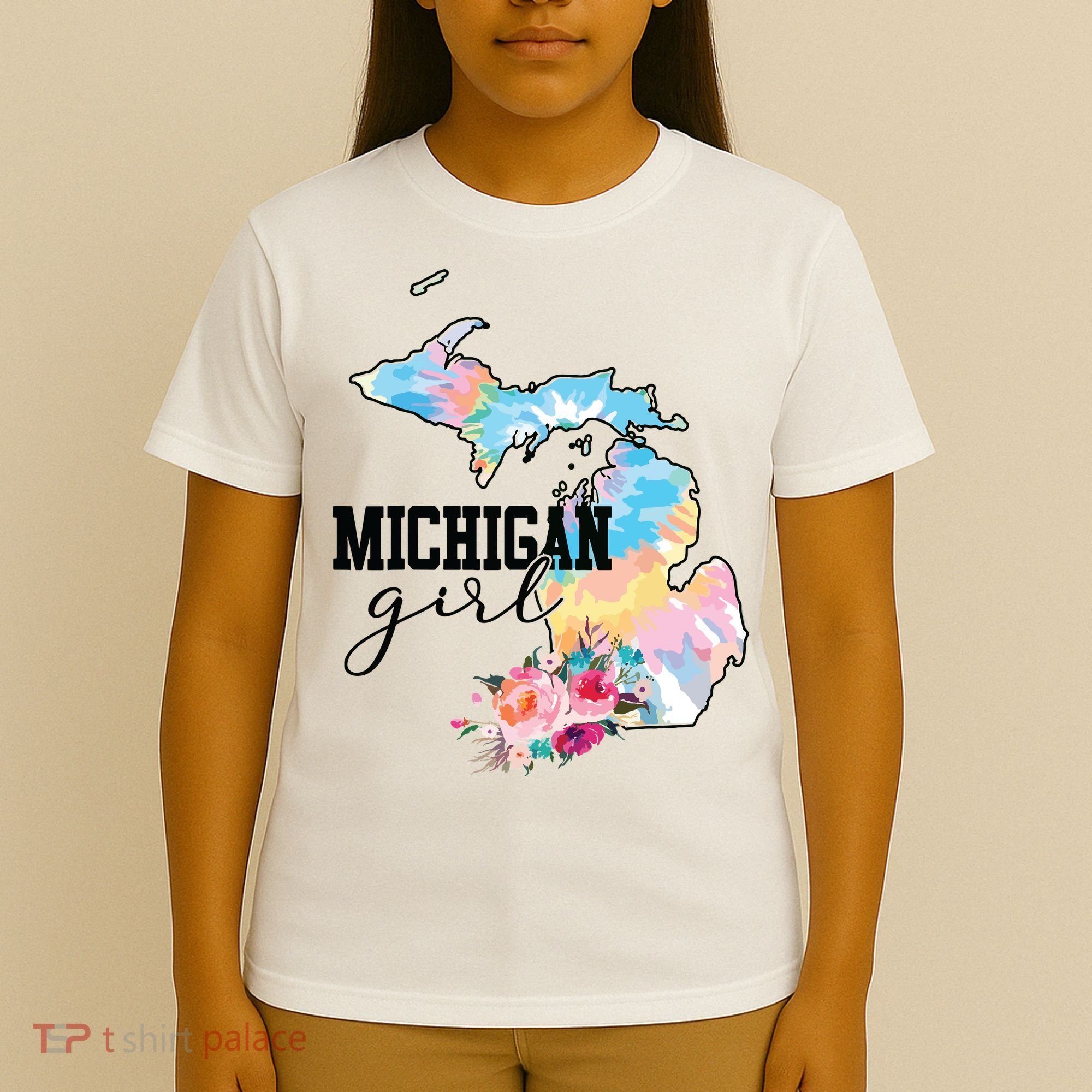 Michigan Girl Tie Dye State Michigan Lovers T-Shirt