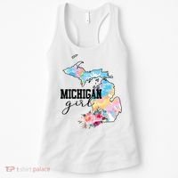 Michigan Girl Tie Dye State Michigan Lovers Women's Tank Top thumb 0