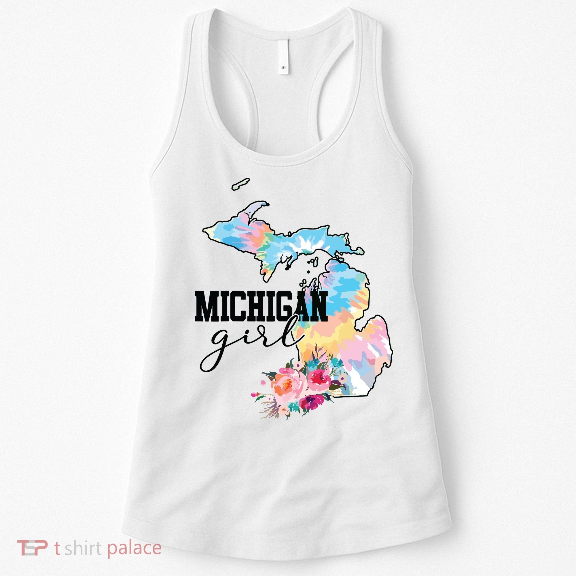 Michigan Girl Tie Dye State Michigan Lovers Women's Tank Top