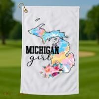 Michigan Girl Tie Dye State Michigan Lovers Golf Towel thumb 1