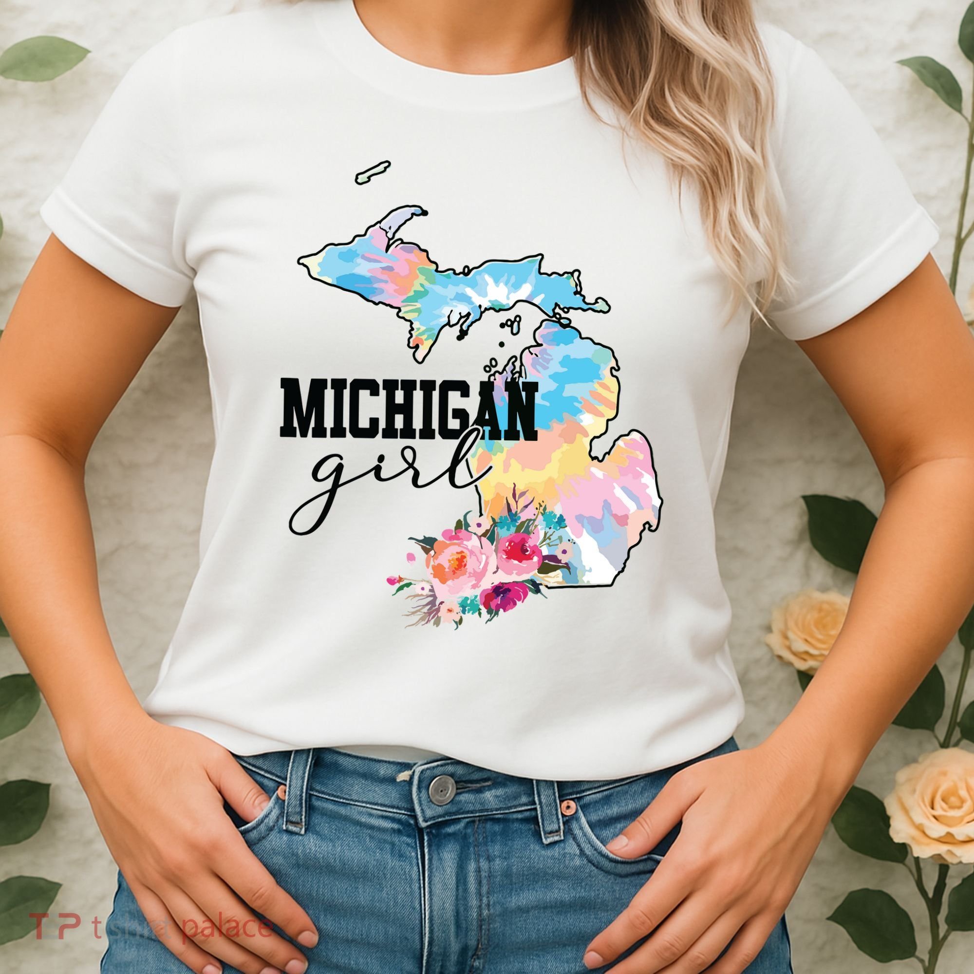 Michigan Girl Tie Dye State Michigan Lovers Women's T-Shirt