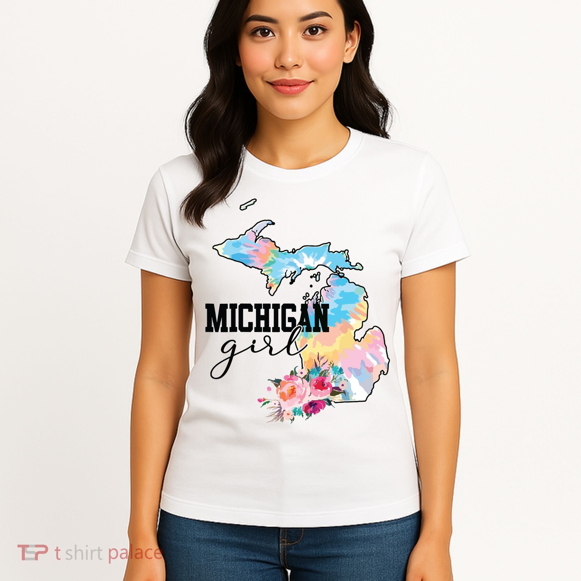 Michigan Girl Tie Dye State Michigan Lovers Women's T-Shirt