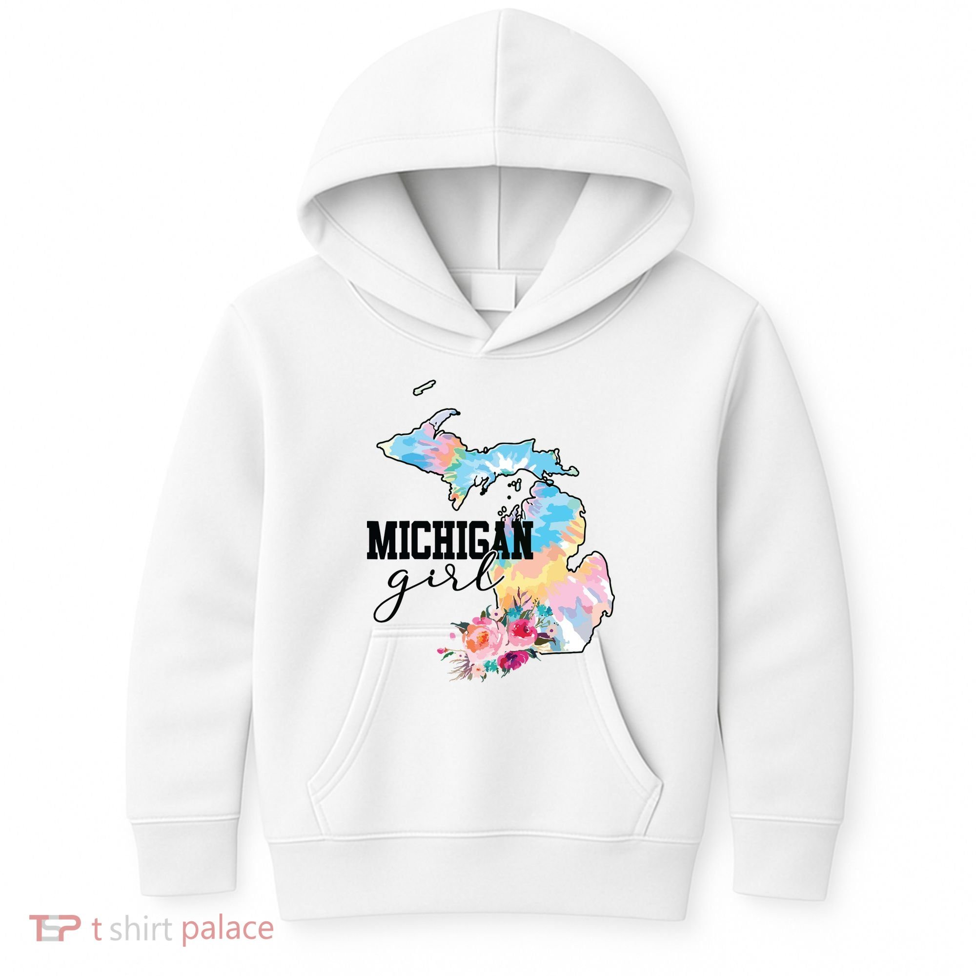 Michigan Girl Tie Dye State Michigan Lovers Kids Hoodie