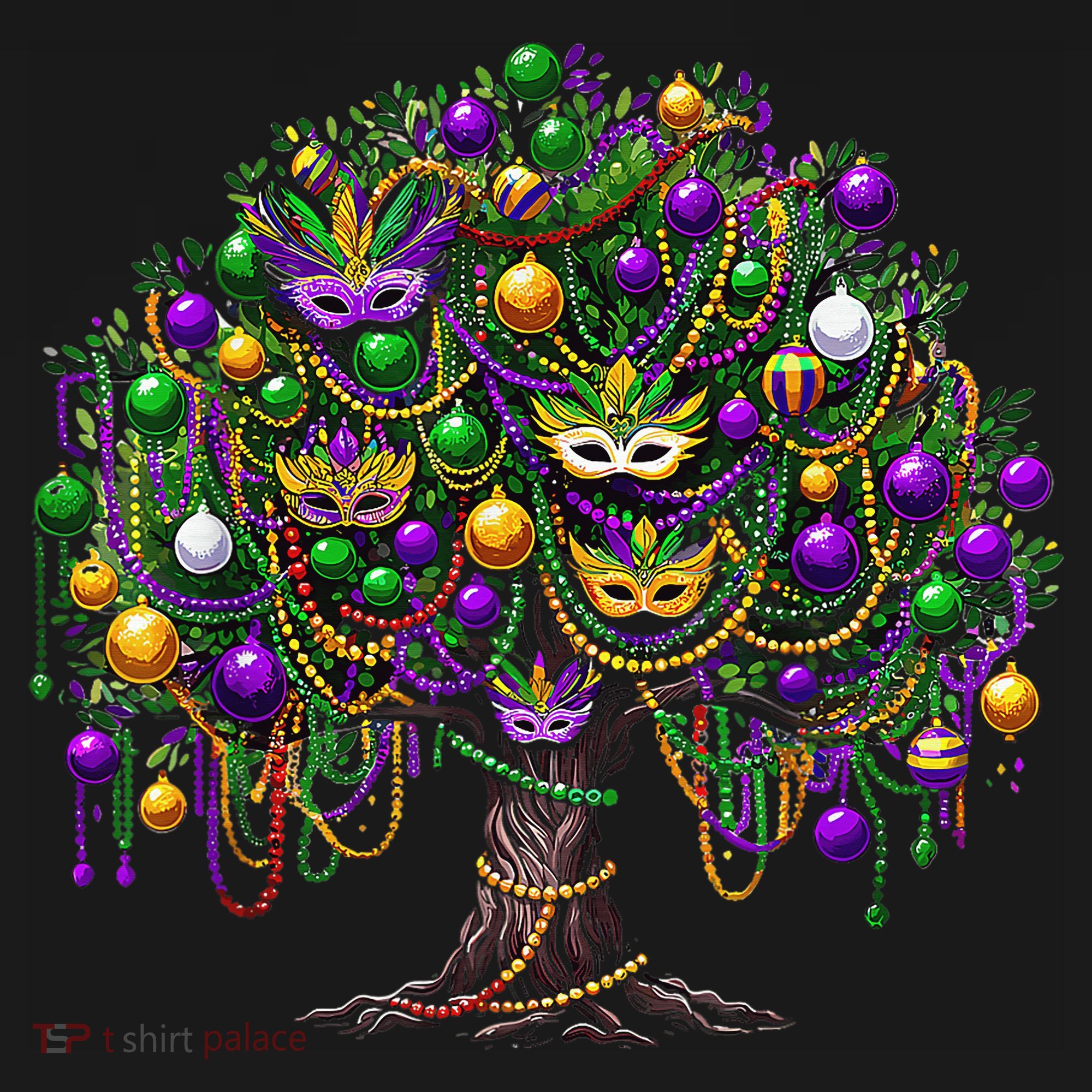 Mardi Gras Tree Beads New Orleans 2025 Festival Bead Tree Coaster