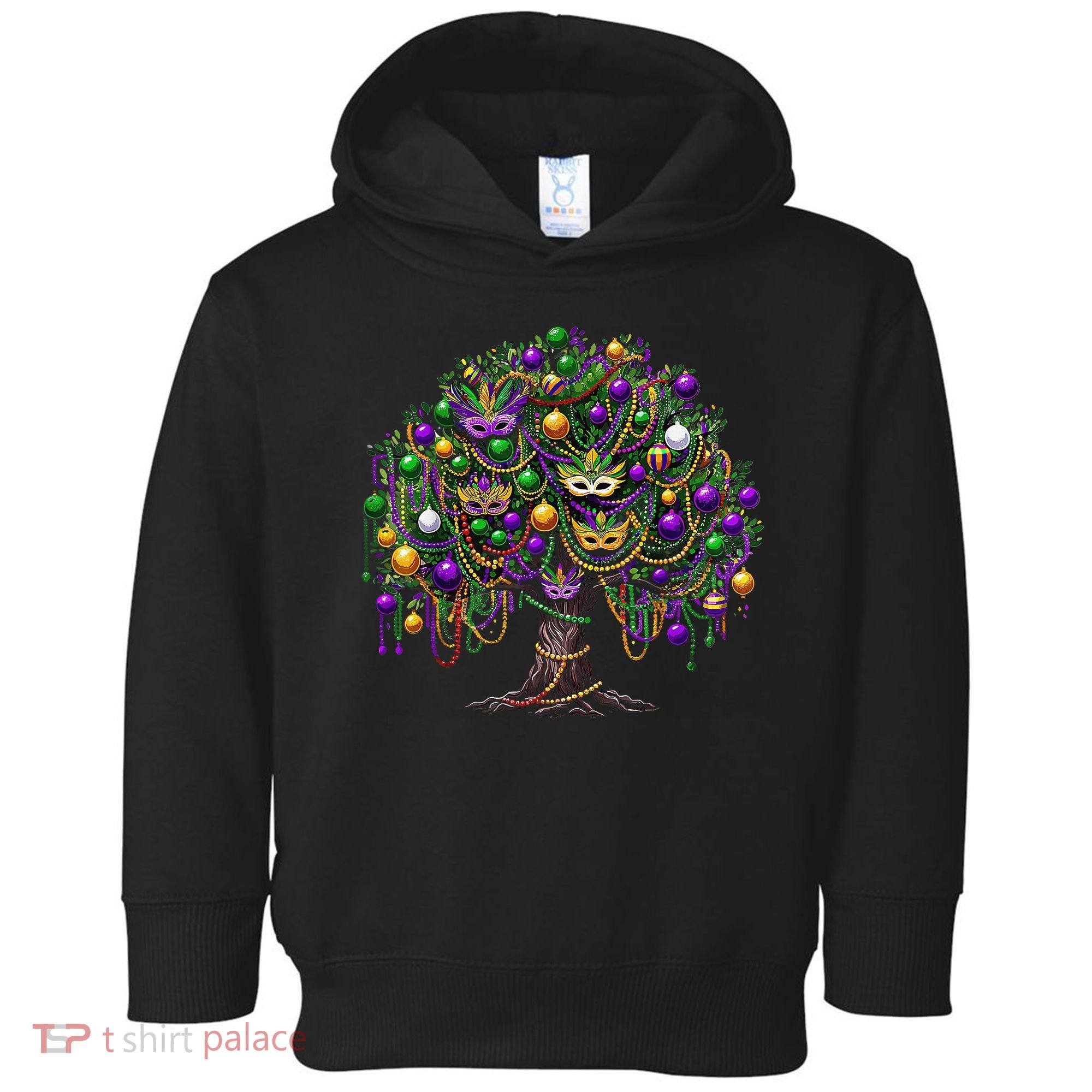 Mardi Gras Tree Beads New Orleans 2025 Festival Bead Tree Toddler Hoodie