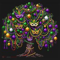 Mardi Gras Tree Beads New Orleans 2025 Festival Bead Tree Toddler Hoodie thumb 2