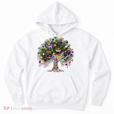 Mardi Gras Tree Beads New Orleans 2025 Festival Bead Tree Hoodie