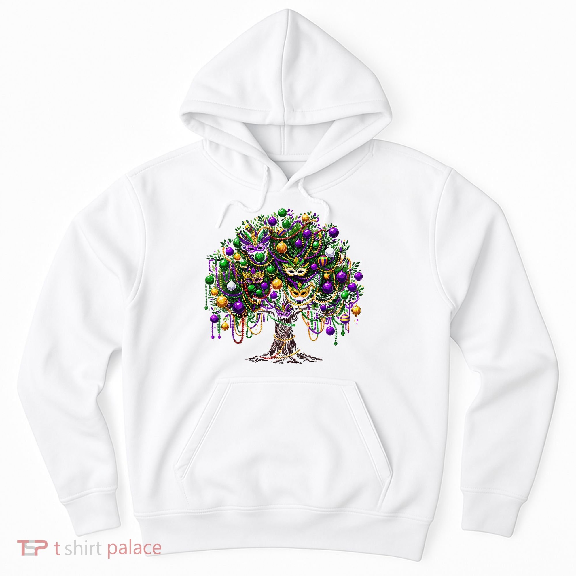 Mardi Gras Tree Beads New Orleans 2025 Festival Bead Tree Hoodie