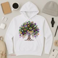 Mardi Gras Tree Beads New Orleans 2025 Festival Bead Tree Hoodie thumb 3