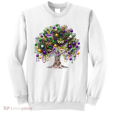 Mardi Gras Tree Beads New Orleans 2025 Festival Bead Tree Sweatshirt