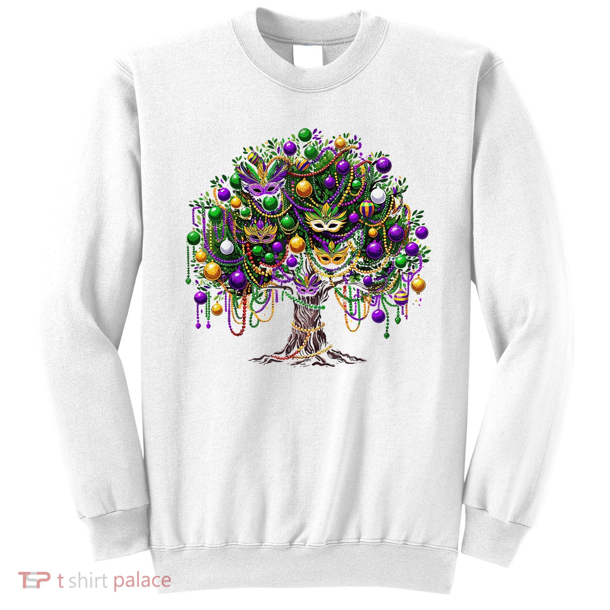 Mardi Gras Tree Beads New Orleans 2025 Festival Bead Tree Sweatshirt