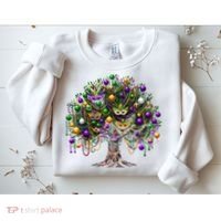 Mardi Gras Tree Beads New Orleans 2025 Festival Bead Tree Sweatshirt thumb 2